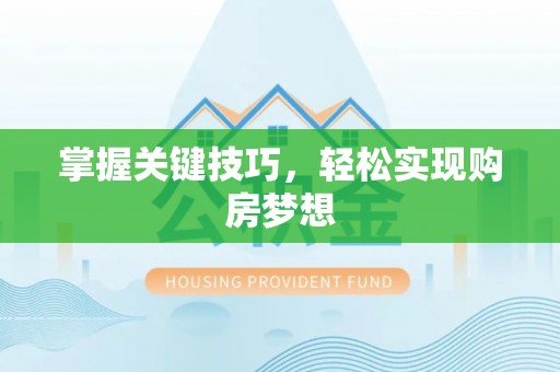 池州掌握关键技巧，轻松实现购房梦想