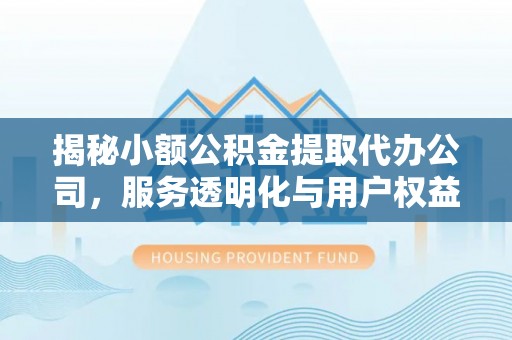 池州揭秘小额公积金提取代办公司，服务透明化与用户权益保障