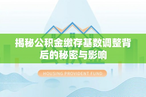 池州揭秘公积金缴存基数调整背后的秘密与影响
