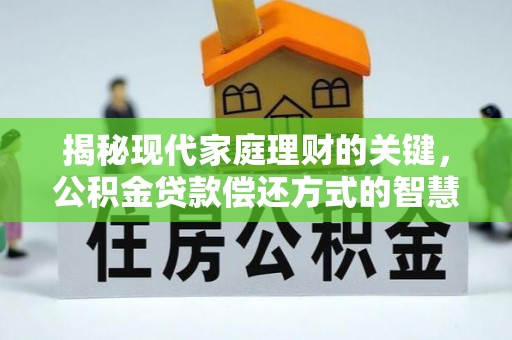 池州揭秘现代家庭理财的关键，公积金贷款偿还方式的智慧选择