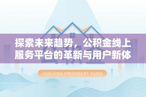 池州探索未来趋势，公积金线上服务平台的革新与用户新体验