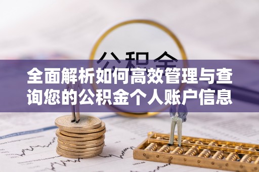 池州全面解析如何高效管理与查询您的公积金个人账户信息