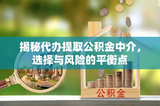 池州揭秘代办提取公积金中介，选择与风险的平衡点