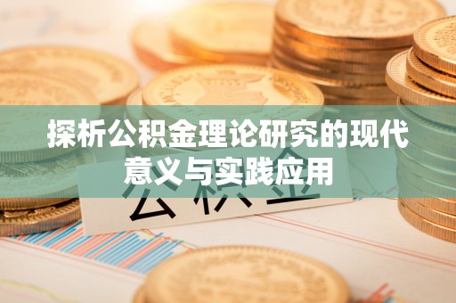 池州探析公积金理论研究的现代意义与实践应用