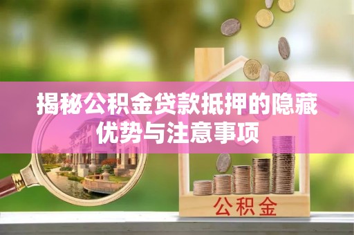 池州揭秘公积金贷款抵押的隐藏优势与注意事项