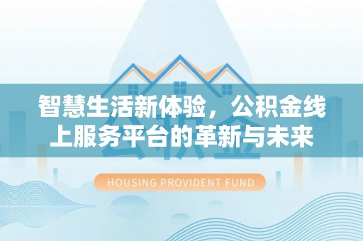 池州智慧生活新体验，公积金线上服务平台的革新与未来