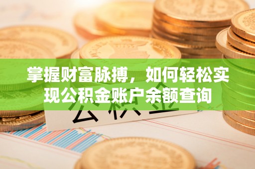 池州掌握财富脉搏，如何轻松实现公积金账户余额查询